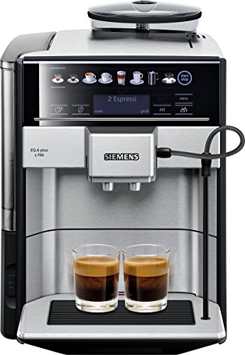 Siemens EQ.6 Plus s700 TE657503DE Kaffeevollautomat (1500 Watt, Keramik-mahlwerk, Touch-Sensor-Direktwahltasten, personalisierte Getränke, Doppeltassenbezug) edelstahl