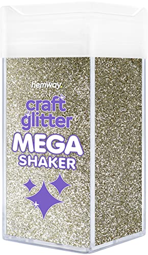 Hemway BULK Glitter 425g / 15oz MEGA Craft Shaker Glitter for Nails, Resin, Tumblers, Arts, Crafts, Painting, Festival, Cosmetic, Body - Fine (1/64" 0.015" 0.4mm) - Champagne Gold
