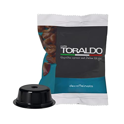 CAFFÈ TORALDO | Kompatibel mit Modo Mio* | CAPSULE | Ausgewählter Kaffee, geröstet und geröstet in Italien | Exzellenz des neapolitanischen Kaffees (Mischung Dek, 100 Einheiten)
