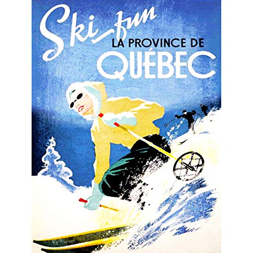 Wee Blue Coo Kunstdruck auf Leinwand für Reisen, Tourismus, Wintersport, Quebec, Kanada, Ski, Schnee, Downhill.