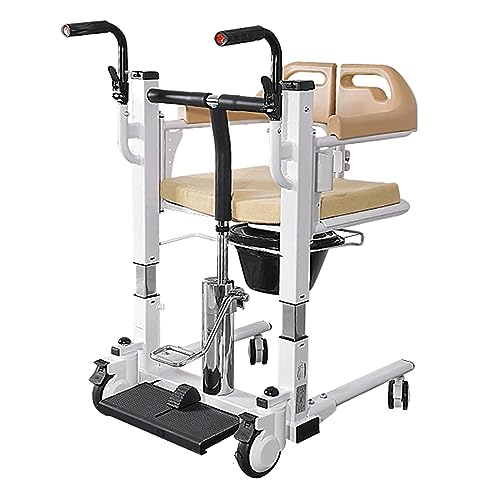 Patientenlift-Transfer-Mobilitätsstuhl Patientenlift-Rollstuhl für den Transferlift zu Hause Tragbarer Transportrollstuhl aus Stahl mit 180° geteiltem Sitz Nachtkommode 265 lbs