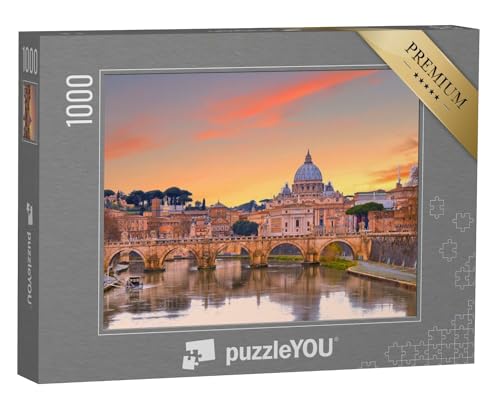 puzzleYOU: Puzzle 1000 Teile „Petersdom bei Sonnenuntergang, Rom, Italien“
