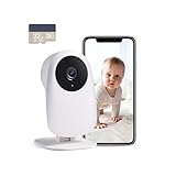 nooie Babyphone Kamera, Babyphone mit Kamera und SD Karte, WLAN Kamera Indoor mit APP und 1080P HD Nachtsicht Gegensprechfunktion Kompatibel mit Alexa und 2.4Ghz WiFi, Bewegungs Geräuscherkennung