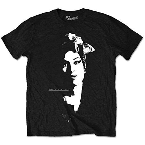 Amy Winehouse Herren Scarf Portrait T-Shirt, Schwarz, XL