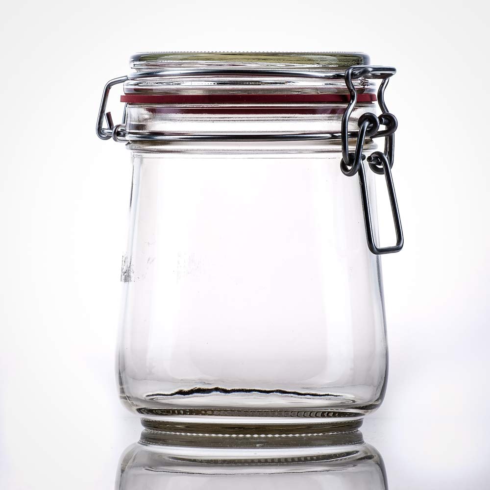 Flaschenbauer- 12 Drahtbügelgläser 800ml verwendbar als Einmachglas und Fermentierglas, zu Aufbewahrung, Gläser zum Befüllen, Leere Gläser mit Drahtbügel - Made in Germany