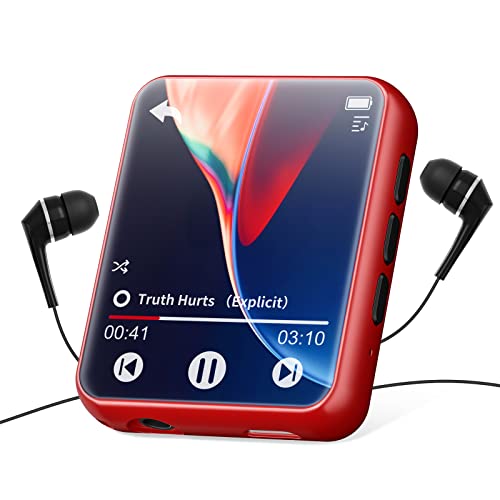 32GB MP3 Player Bluetooth 5.0, HiFi Lossless Sound Musik Player mit Lautsprecher, Line-in Voice Recorder, UKW-Radio, 1.8" Voller Touchscreen, Unterstützung bis zu 128 GB (mit Kopfhörer, Schutzhülle)