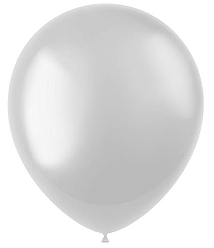 Folat 19760 - Latex Luftballons Oval - weiß glänzend - 33cm - 100 Stk.