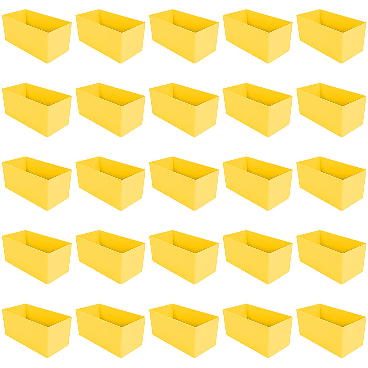 Kunststoff-Einsatzkasten 90 mm hoch, gelb, 198x99(LxB), für Schubladen ab 90 bis 100 mm Blendenhöhe, 1 VE = 25 St.