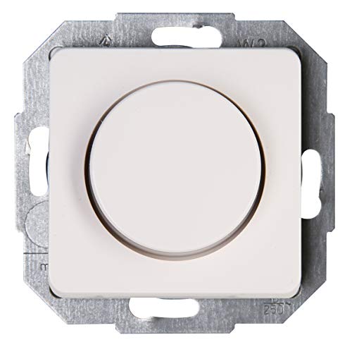 Kopp Milano weiß, Druck-Wechsel-Schalter, Kombigerät, LED-Dimmer, für Glüh-Lampen, 230V Halogenlampen, Phasenanschnitt, 843513086