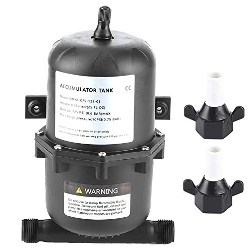 Wincal Akkumulatortank – Akkumulator-Drucktank-Wasserpumpe, Durchflussregelung 0,75 l 125 PSI wasserdicht, Wasserpumpenakkumulator, für Marine-RV-Boote
