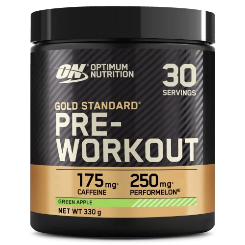5 x Optimum Nutrition Gold Standard Pre-Workout, 330g / 30 Portionen , Grüner Apfel (5er Pack)