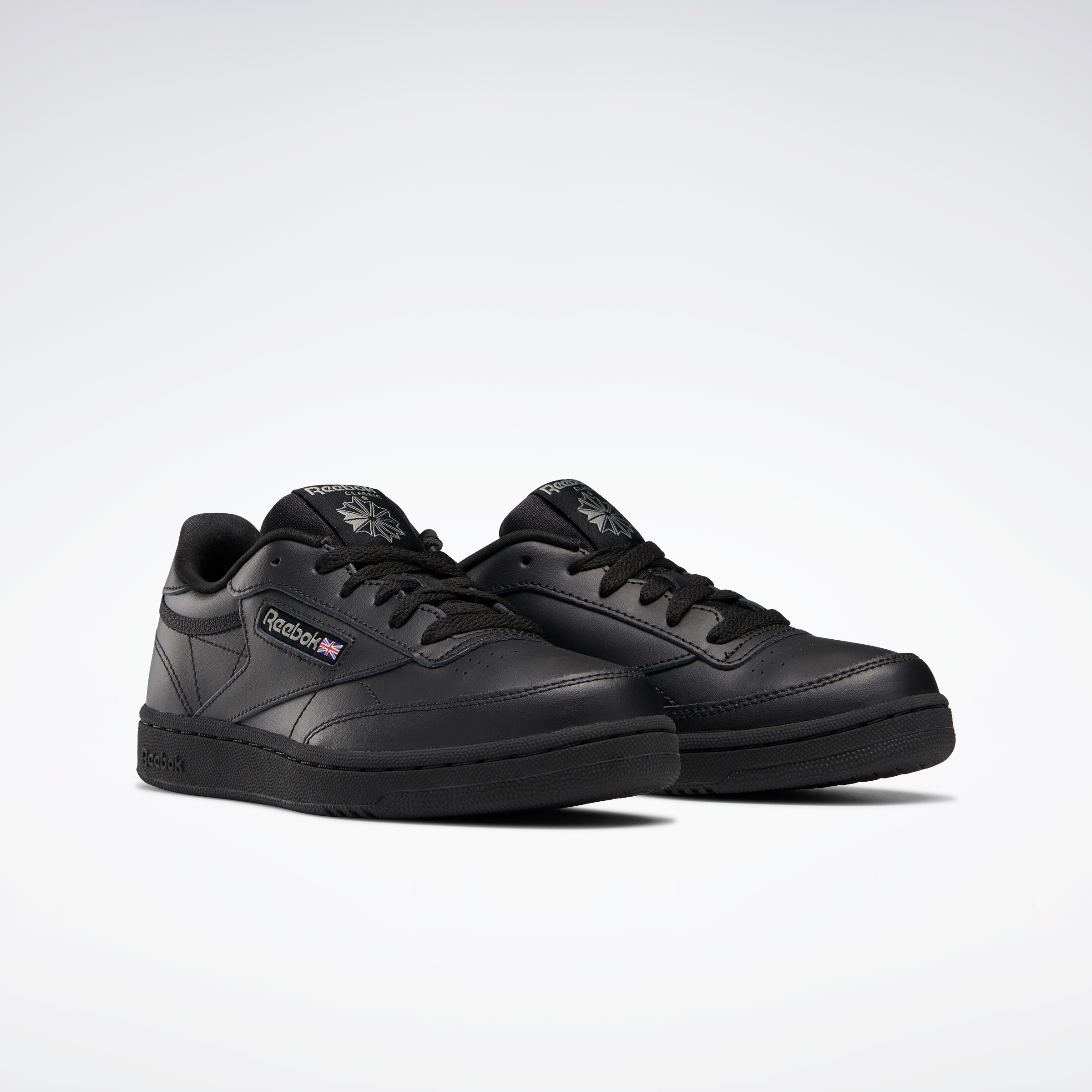 Reebok Club C Sneaker, Black/Charcoal-INT, 34.5 EU