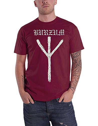 Burzum T Shirt Filosofem Album Lyrics Band Logo Nue offiziell Herren Maroon