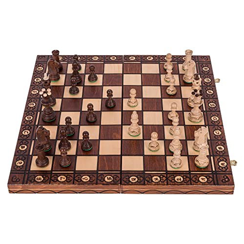 Square - Schach Schachspiel - Senator LUX - 41 x 41 cm - Schachfiguren & Schachbrett aus Holz
