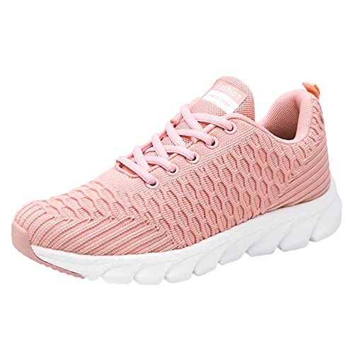 Schuhe Damen Schuhe Sportliche Leichtbau-Lace-up-Schuhe All-Spiel atmungsaktive beiläufige Mode Frauen 97 Schuhe Damen Günstig (Pink, 40)