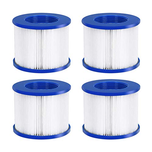 Aquaspa Easy Set Pool Spa Hot Tub Filter Replacement Cartridges for Type PM_SPA-P154_Grey/Black/White/Wine, Fold White Filter Paper for Many Massage Pool Models(4 PC)