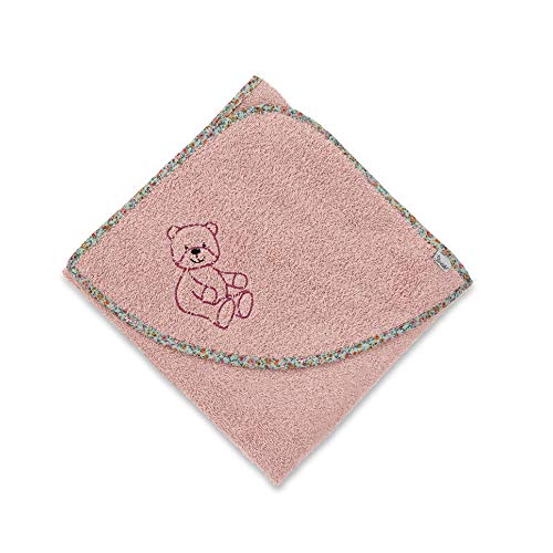 Sterntaler Badetuch 100x100 cm Baylee aus 100% Baumwolle Personalisiert mit Namen / Personalisiert (rosa)