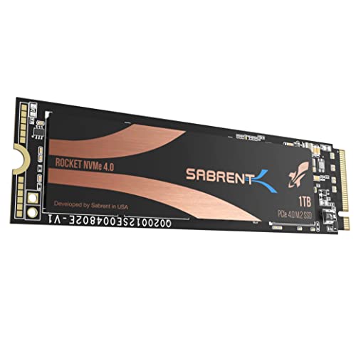 Sabrent 1TB Rocket Nvme PCIe 4.0 M.2 2280 intern SSD Maximale Performance Solid State Drive (SB-ROCKET-NVMe4-1TB)