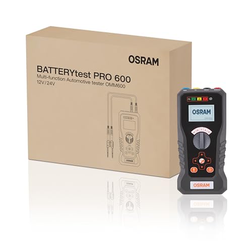 OSRAM BATTERYtest PRO 600 Multifunktions-Fahrzeugprüfgerät, OMM600, zur Fehlersuche bei Spannung, Anlasserprüfung und Lichtmaschinenstartvorgängen