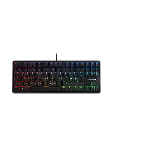 CHERRY G80-3000N RGB TKL, Schweizer Layout, QWERTZ Tastatur, kabelgebundene Tastatur, mechanische Gamingtastatur, MX Silent RED SWITCHES, schwarz