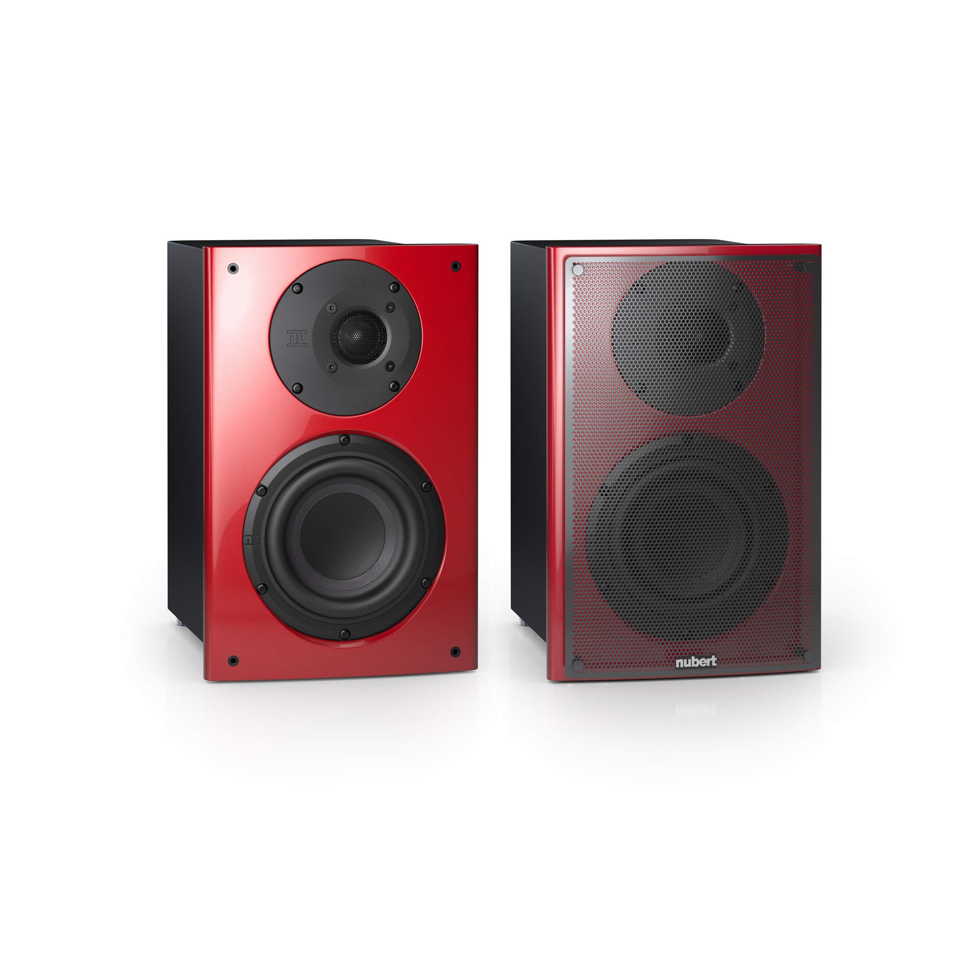 Nubert nuVero 30 | Rot/Schwarzes Dipollautsprecherpaar | 2 Stück Kompaktlautsprecher | Lautsprecher für Heimkino & HiFi | Musikgenuss auf höchstem Niveau | Passive Surroundboxen Made in Germany