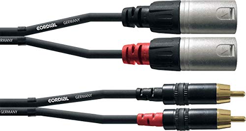 CORDIAL Doppel-XLR-Stecker auf RCA 6 m Audiokabel