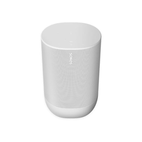 Sonos Move Smart Speaker (Wasserfester WLAN und Bluetooth Lautsprecher mit Alexa Sprachsteuerung, Google Assistant und AirPlay 2 – Kabellose Outdoor Musikbox mit Akku für Musikstreaming) weiß