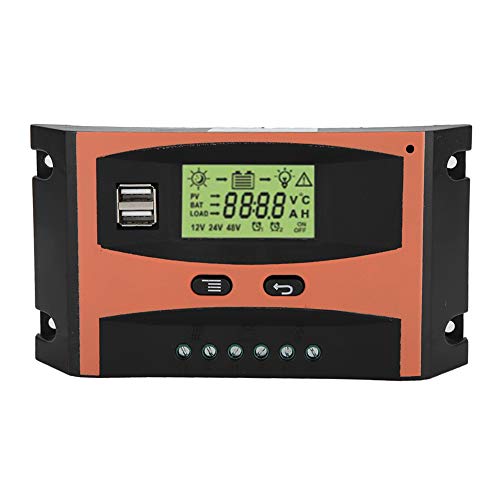 Fydun MPPT Laderegler PCB Platine Solar Panel Regler 12 V / 24 V LCD Anzeige Automatische Batterie Controller Orange + Schwarz(50A)