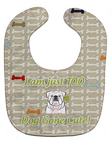 Caroline's Treasures BB5789BIB Too Cute White English Bulldogge Baby Lätzchen, 25,4 x 33 cm, mehrfarbig