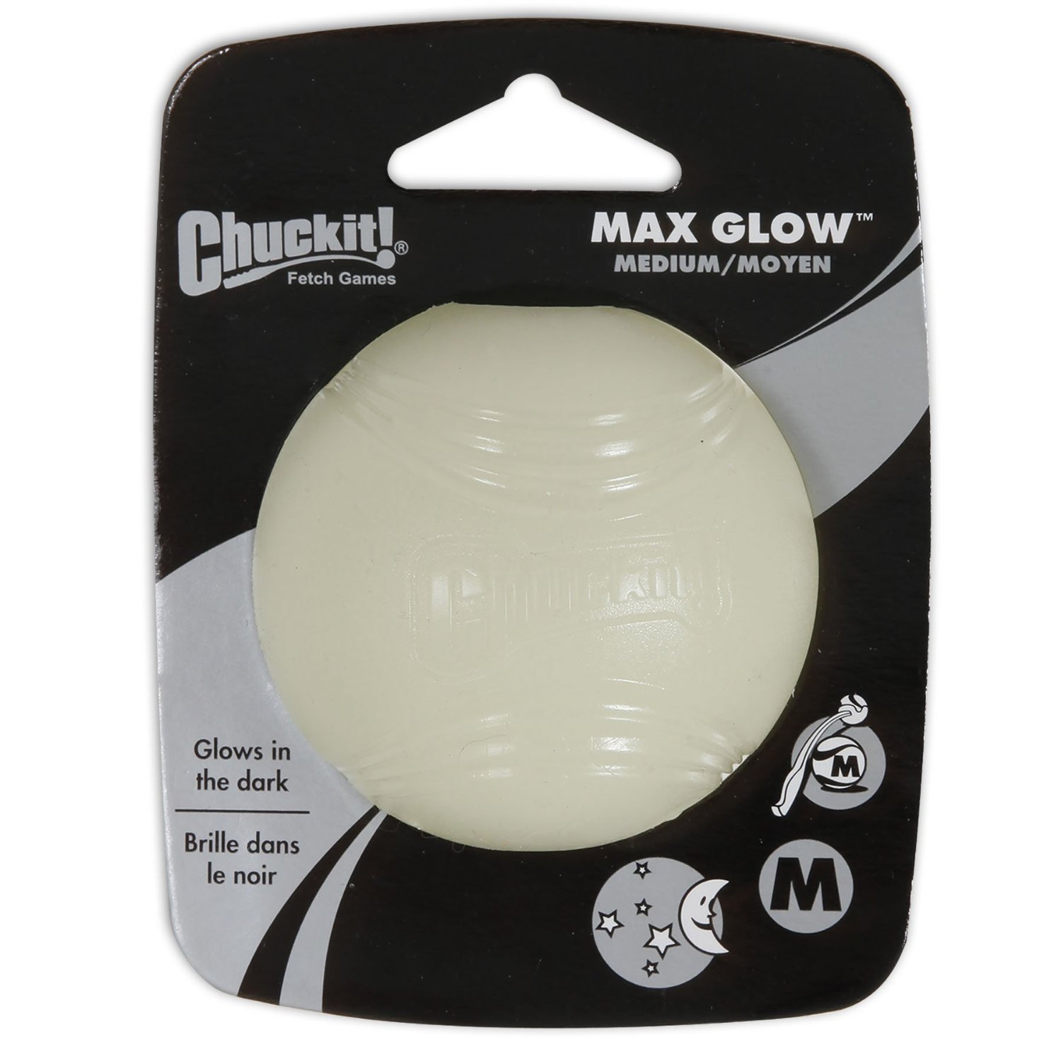 Chuckit! 6 Pack of Max Glow Dog Toy Balls, Medium Size