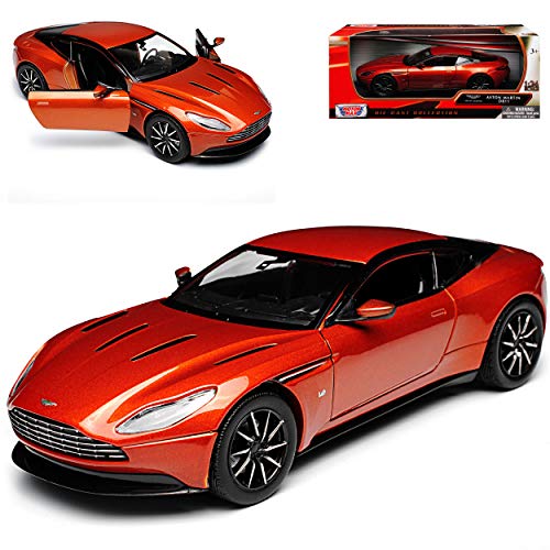 Motormax Aston Martin DB11 Coupe Orange Metallic Ab 2016 1/24 Modell Auto mit individiuellem Wunschkennzeichen