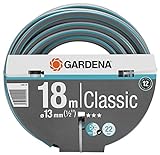 Gardena Classic Schlauch 13 mm (1/2 Zoll), 18 m: Universeller Gartenschlauch aus robustem Kreuzgewebe, 22 bar Berstdruck, UV-beständig, ohne Systemteile (18002-20)
