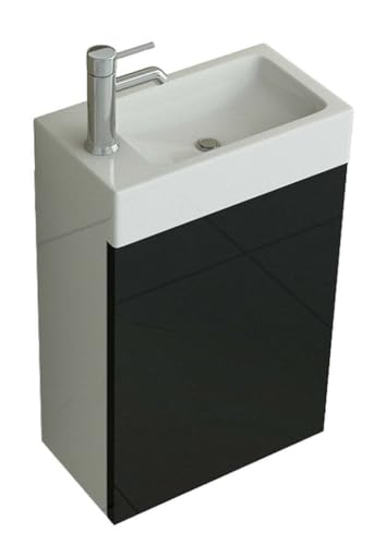 Luxus Badset Waschtischunterschrank + SMC Waschbecken Badmöbel schwarz inkl. Spedition