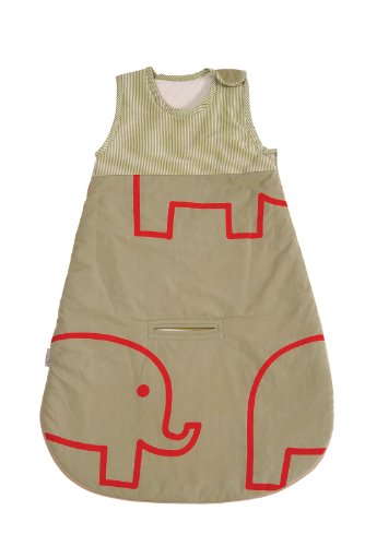 Bellemont Babyschlafsack, Popeline, Jersey, Elefant, Khaki, 6 bis 18 Monate, 90 cm