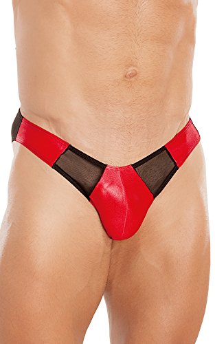 SoftLine Sexy Herrenslip mit transparentem Netz, in rot und schwarz, Farbe: rot, Größe: XL