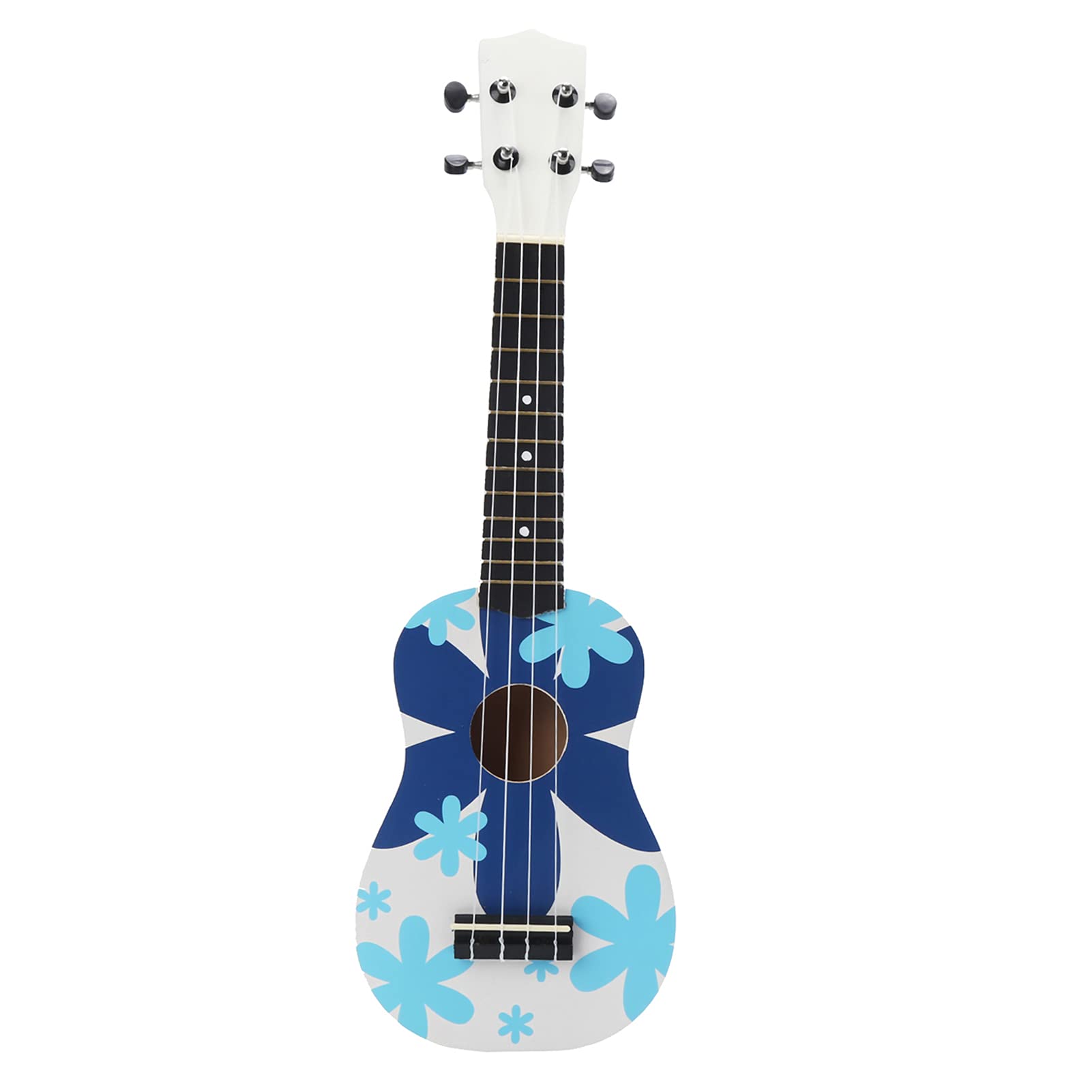 Ukulele 4-saitige Gitarre, Leichte Konzert-Ukulele, Hawaiianische Mini-Ukulele mit Gigbag Blaue und Grüne Muster 21-Zoll-Ukulele-Musikinstrument für Anfänger Erwachsene Kinder(#1)