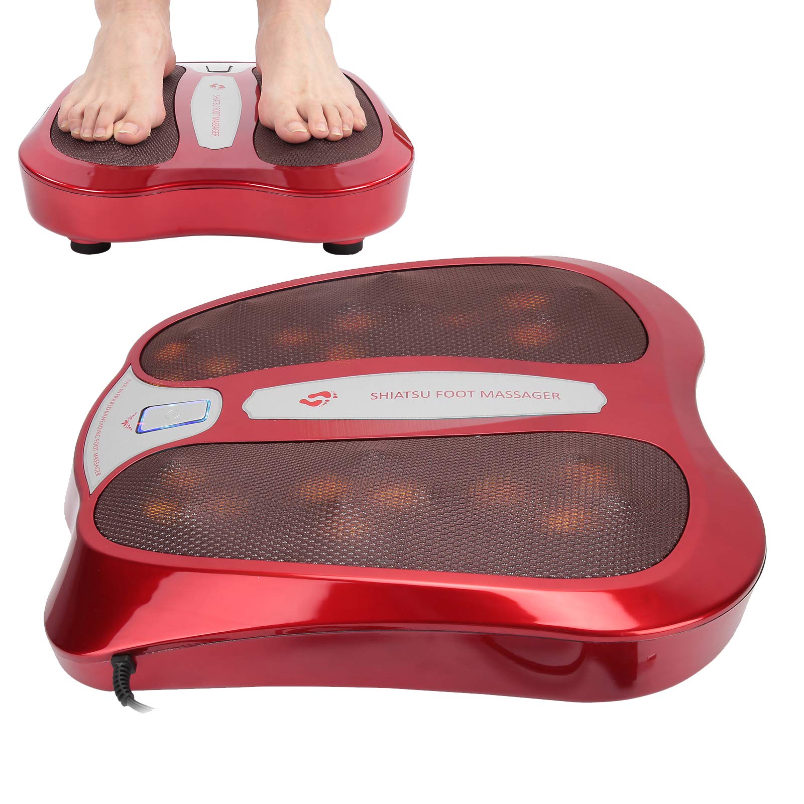 Fußmassagegerät mit Wärme, Shiatsu-beheiztes Elektrisches Fußmassagegerät Elektrisches Fußmassagegerät mit Tiefem Kneten, Muskelschmerzlinderung, Heim- und Bürogebrauch(EU)