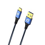 Oehlbach USB Plus C3 - USB-Kabel für Smartphones Typ A 3.0 zu Typ C 3.1 - PVC-Mantel - OFC, blau/schwarz - 0,50cm