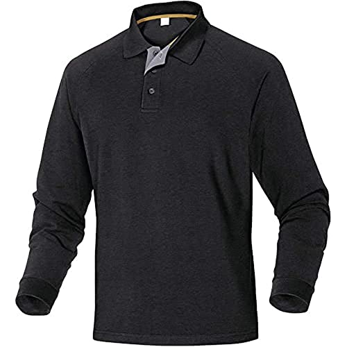 Deltaplus TURINGRGT Poloshirt Aus 100% Baumwolle, Grau-Schwarz, Größe L