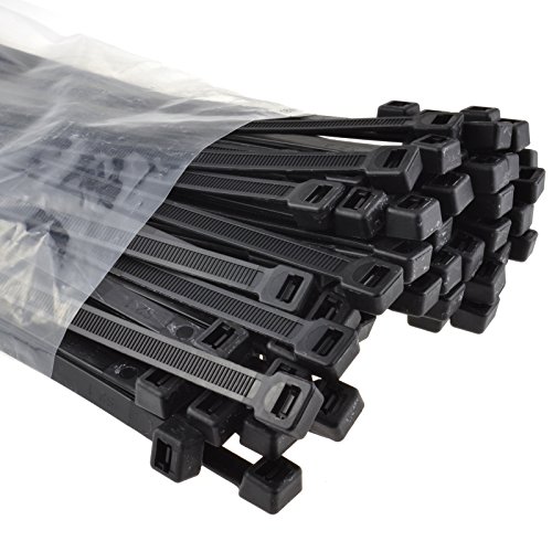 Schwarz Kabel Kabelbinder 450 mm x 9 mm Nylon 66 UL Zertifiziert [100 Stück] [450mm X 9mm]