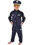 WiMi Polizei Kinder Kostüm 122-128 blau für Fasching Karneval Polizist