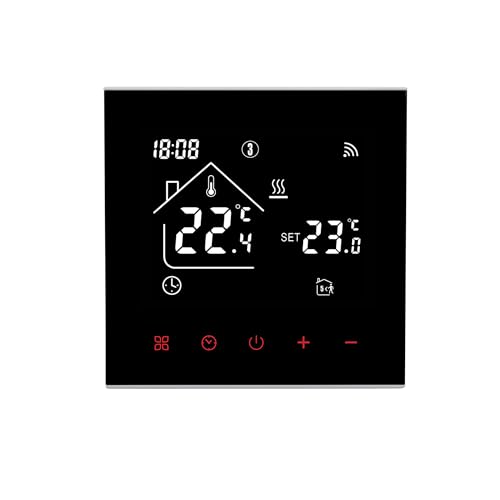 Thermostat Fussbodenheizung Smart,WiFi Raumthermostat Für Heizkessel Wasser Fußbodenheizung,raumthermostat fußbodenheizung Kompatibel mit Google Home, Alexa (Wifi-3A Kessel)