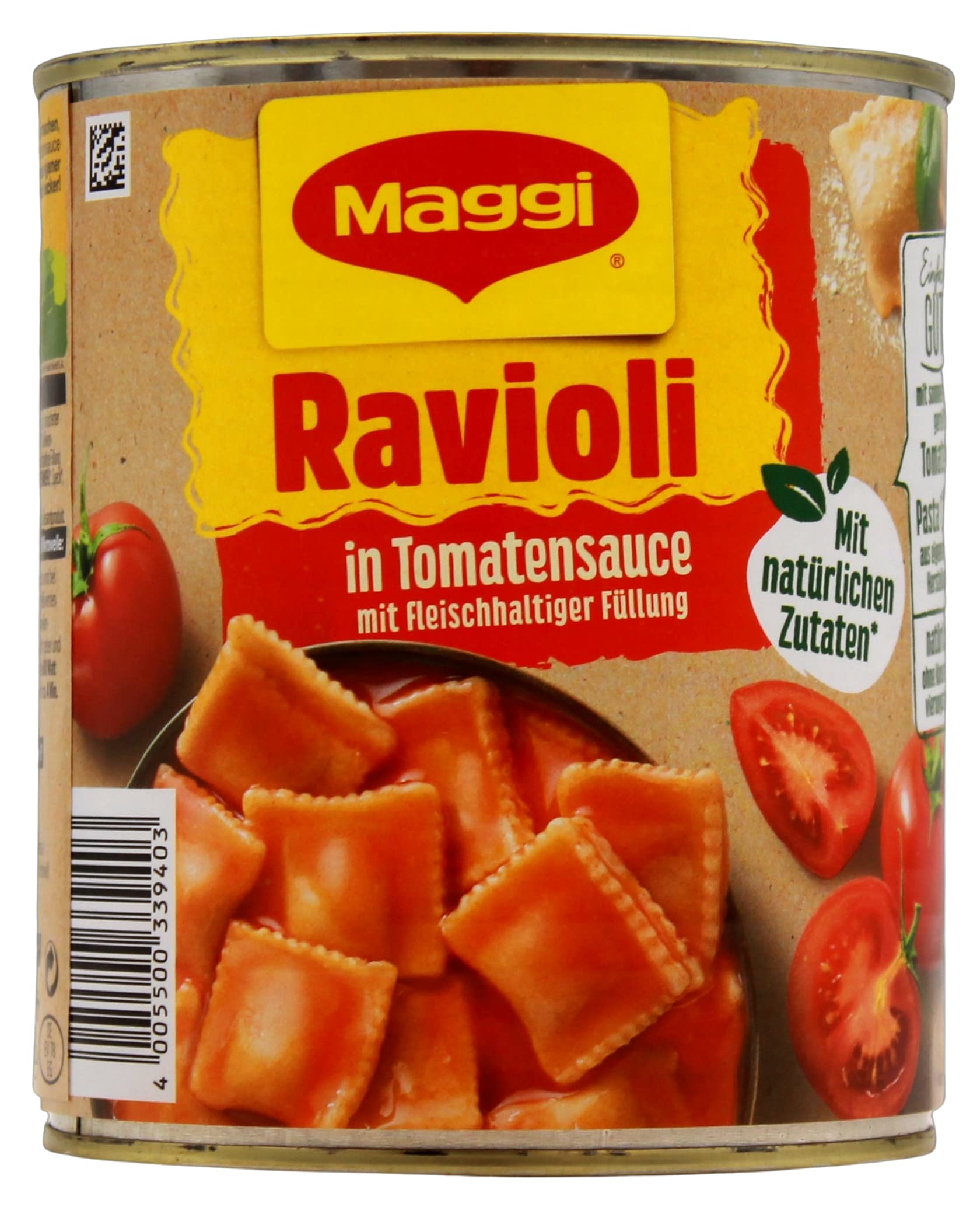 Maggi Ravioli in Tomatensauce mit fleischhaltiger Füllung, 6er Pack (6 x 800g)