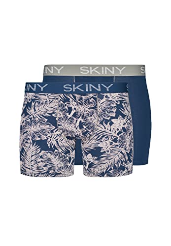Skiny Herren Skiny Herren Pant Long Leg 2er Pack Cotton Multipack Boxershorts, Blueiris Tropic Selection, L EU