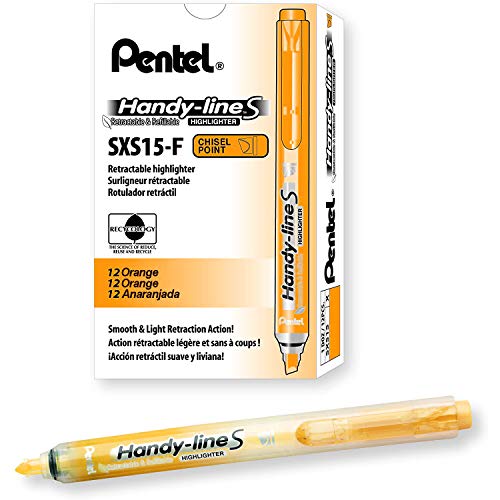 Pentel handy-line S 12 Stück Textmarker einziehbar/wiederaufladbar orange