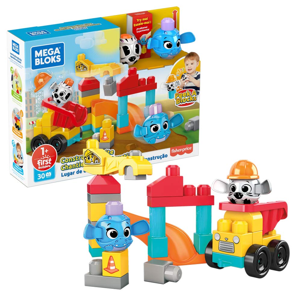 Mega Bloks GRV37 - Guck-Guck Baustelle Bauset, Spielzeug ab 1 Jahr