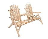 Green Spirit - Garten Sitz-Bank 'Timber' mit Tisch - aus FSC 100% Tannen-Holz zum selber bemalen, DIY - Garten-Möbel Set/Terrassen-Möbel/Balkon-Möbel