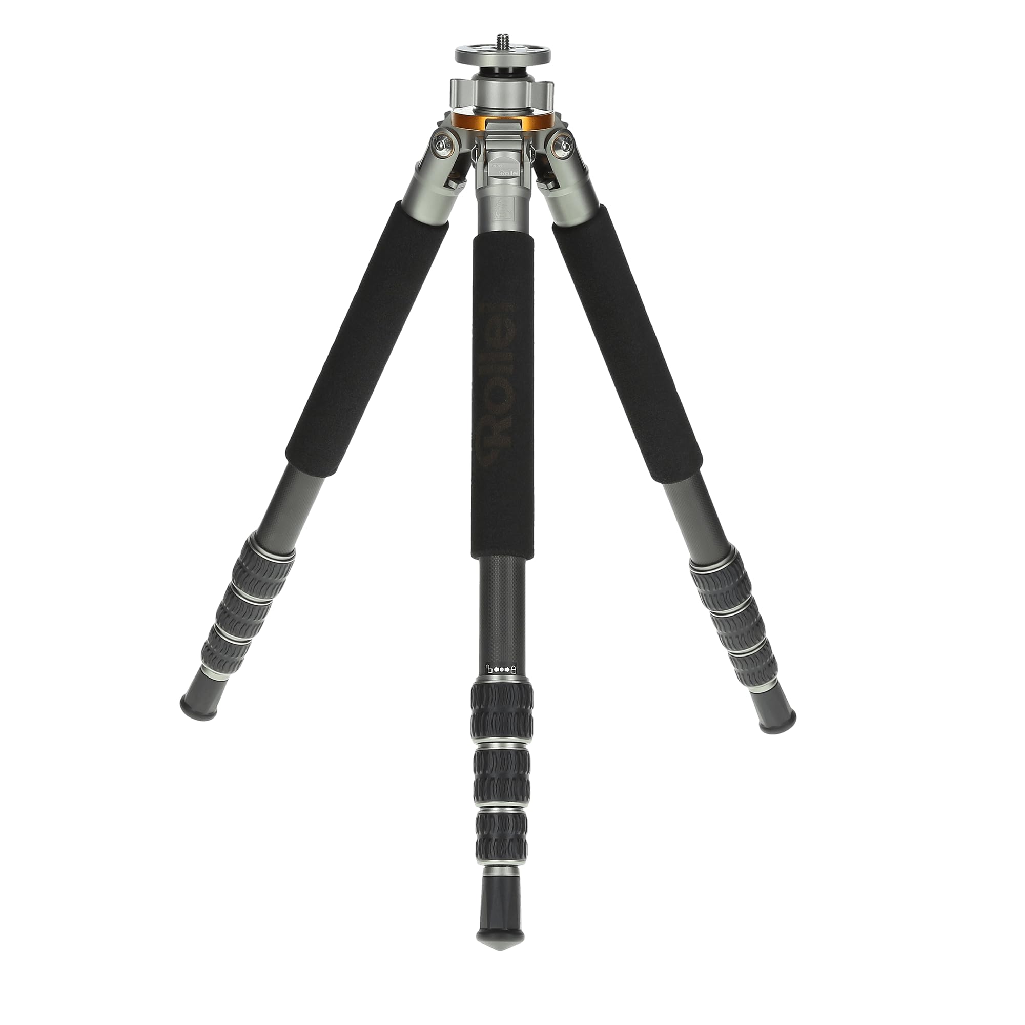 Rollei Lion Rock 20 Mark II – Carbon Stativ,Kamera Stativ mit 20 kg Tragkraft, ideal für Reise und Naturfotografie, perfekt für Spiegelreflex(DSLR) u. Systemkameras(DSLM) mit integrierten Spikes