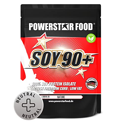 Powerstar SOY 90+ | 1kg Soja-Protein-Isolat ohne Süßungsmittel & ohne Aroma | Made in Germany | Gentechnisch unverändert | Protein-Pulver mit 93% Protein i.Tr. | Vegan & laktosefrei | Nature