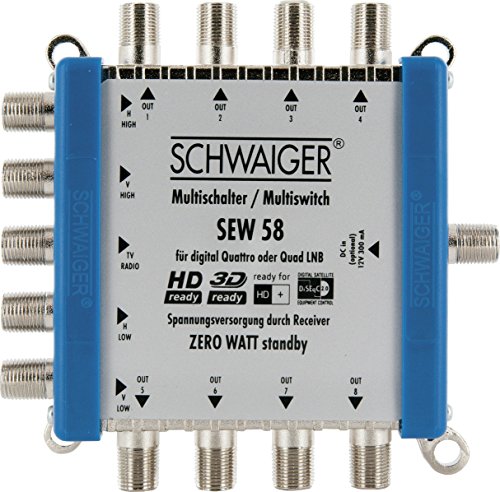SCHWAIGER - SAT-Multischalter 5/8 SEW58 531 - passiv mit 5 Eingängen & 8 Ausgängen